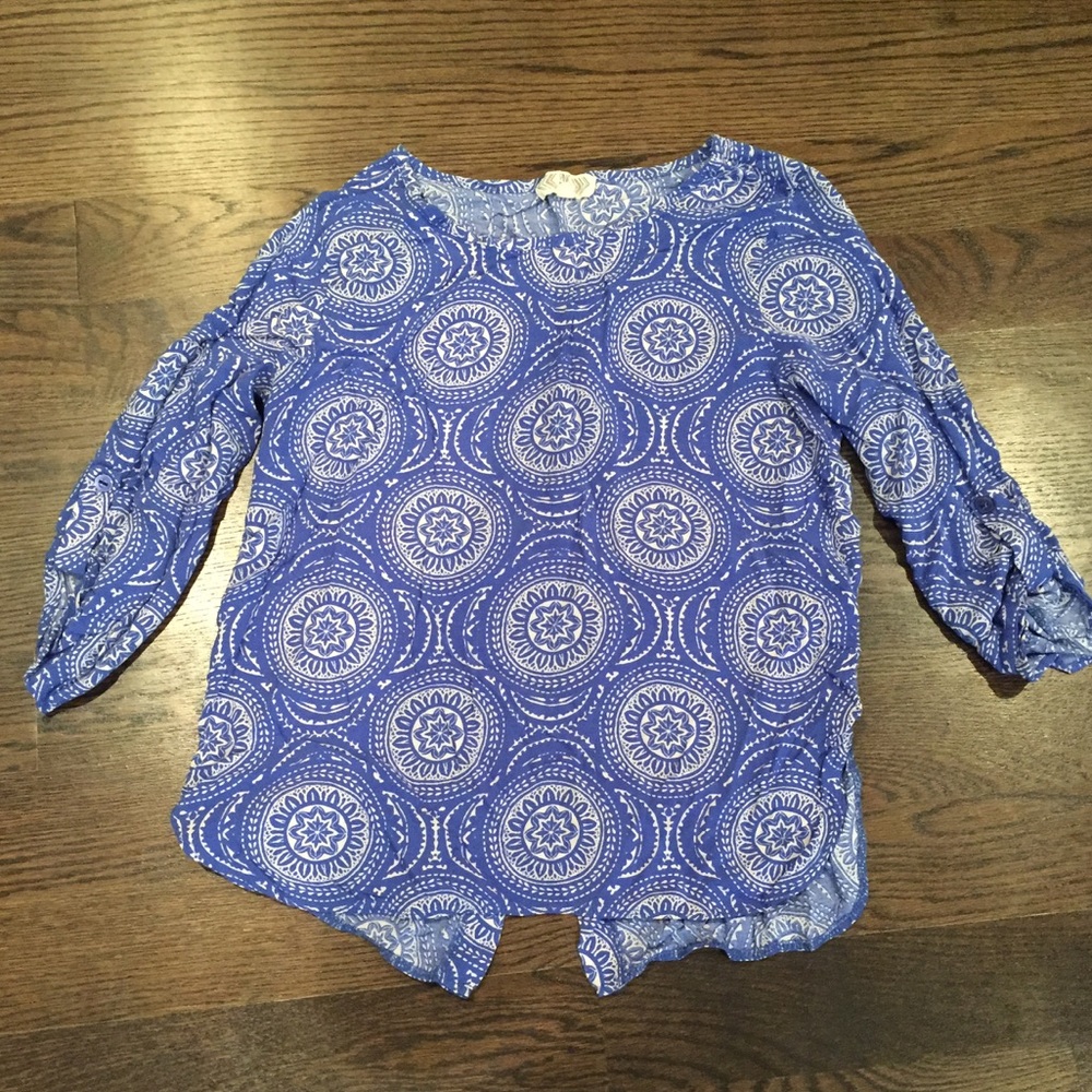 Large Pink Rose Bohemian Blouse
